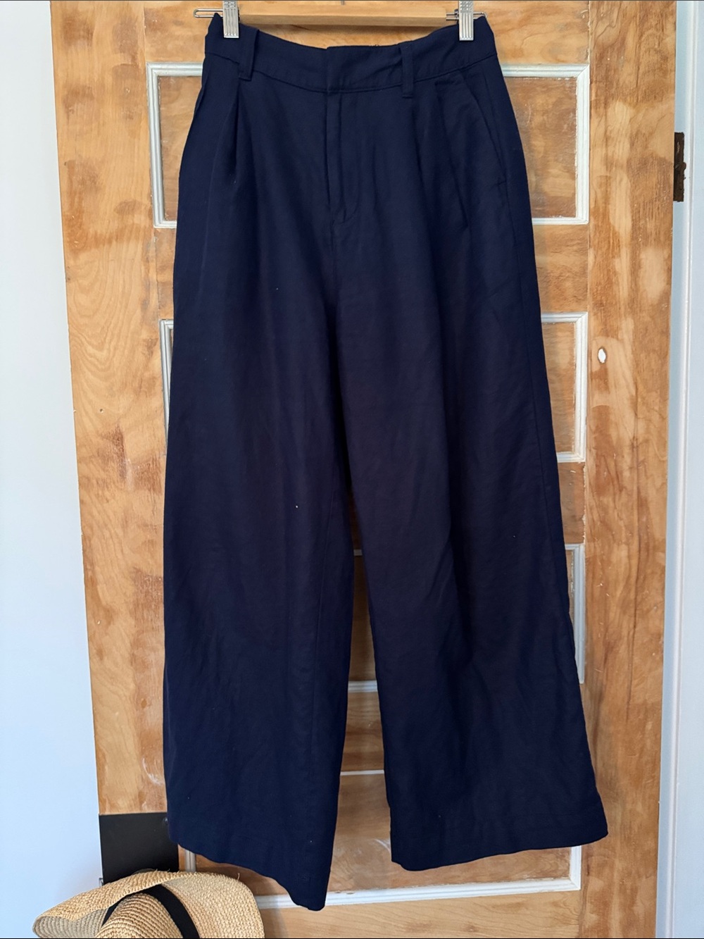 GAP Pleated Linen Pant Navy Blue
